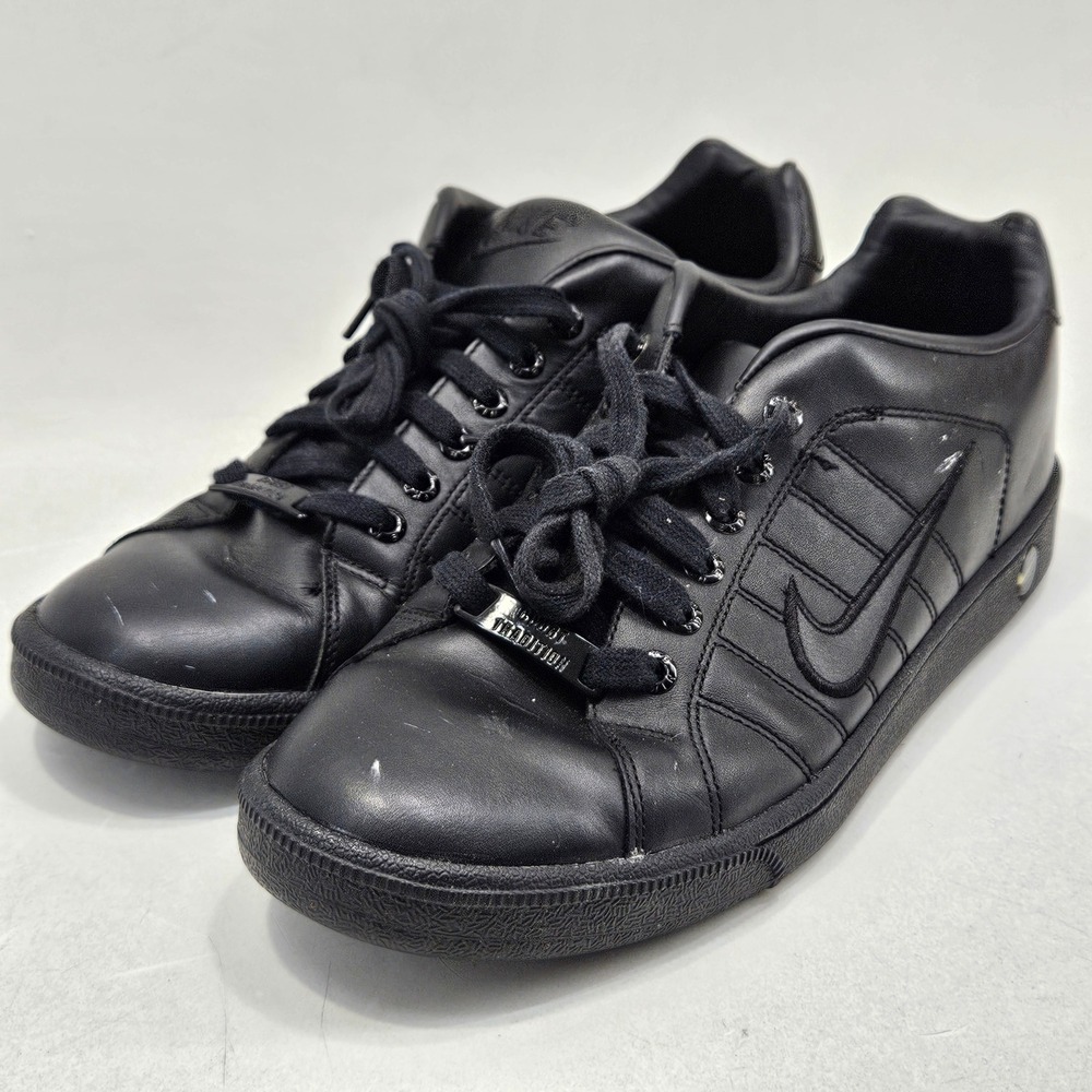 Nike Court Tradition 2 Mens 10.5 Black Leather Low Top Sneakers 315134-008 Retro